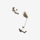 White earrings, front view