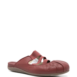 Burgundy shoes, front view