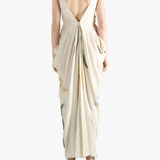 Tan dresses worn by a person, showing the dresses' fit