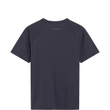 Navy t-shirt, back view