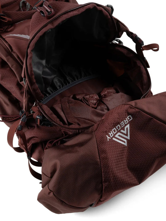 Burgundy bag, front view