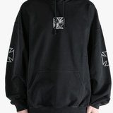 Black sweats-hoodies worn by a person, showing the fit