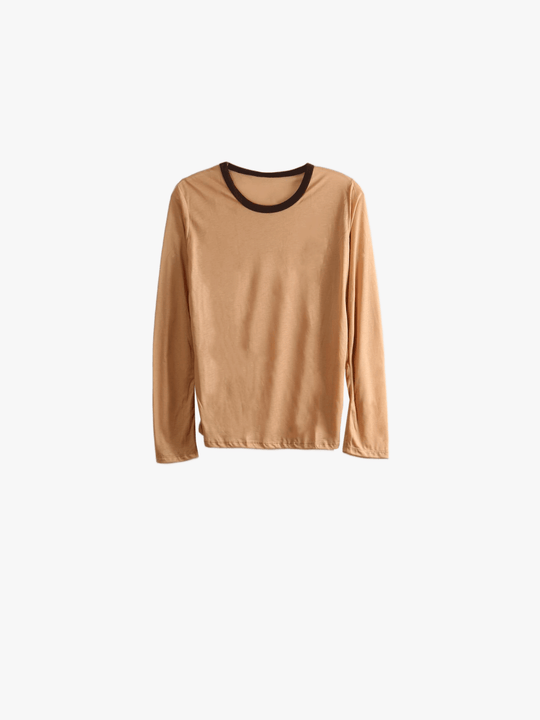 Tan t-shirt, front view