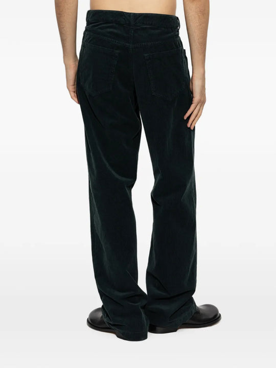 Green pants, full body view