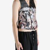 Black vest worn by a person, showing the vest fit