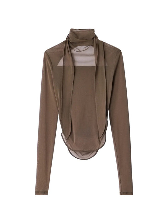 Brown top, front view