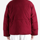 Burgundy jacket, full body view