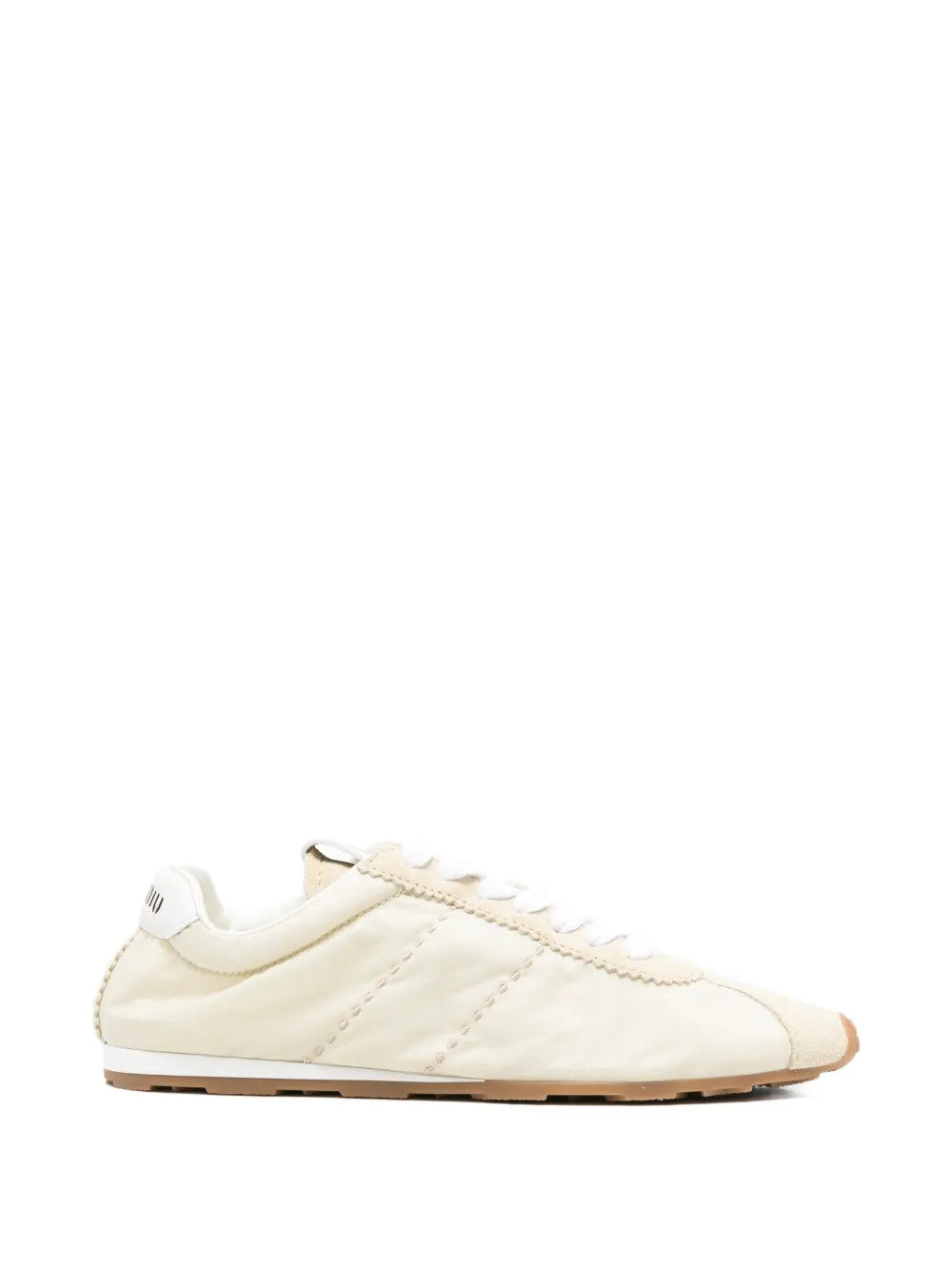 Tan shoes, side view
