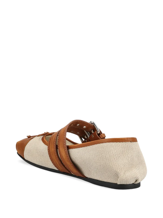 brown flats,back view