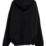 Black hoodie, back view