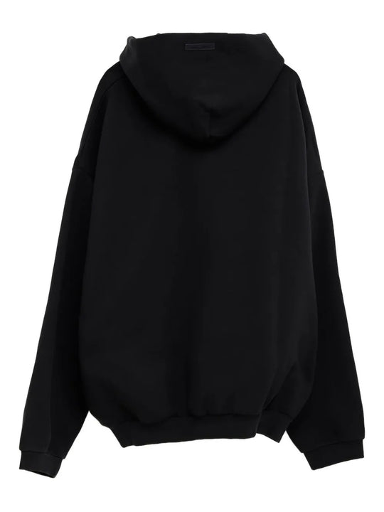 Black hoodie, back view