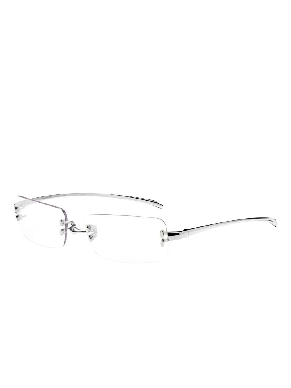Silver eyeglasses,side view