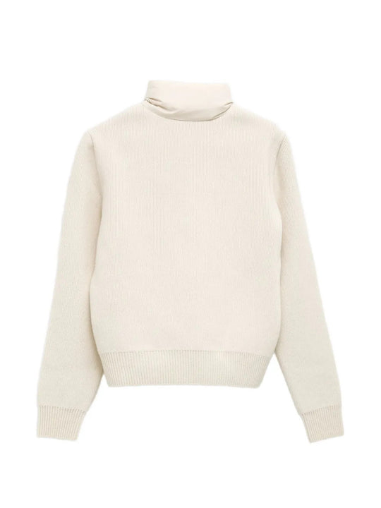 White knitwear, front view