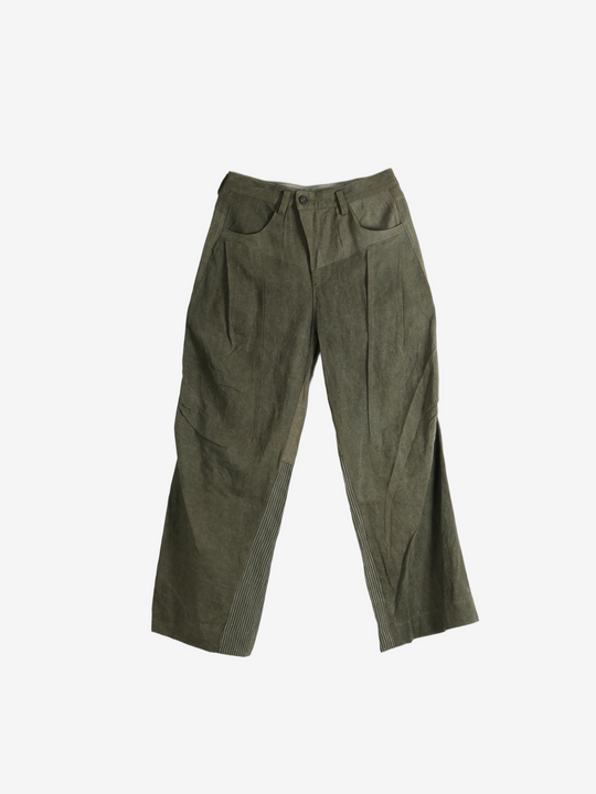 Green jeans, front view