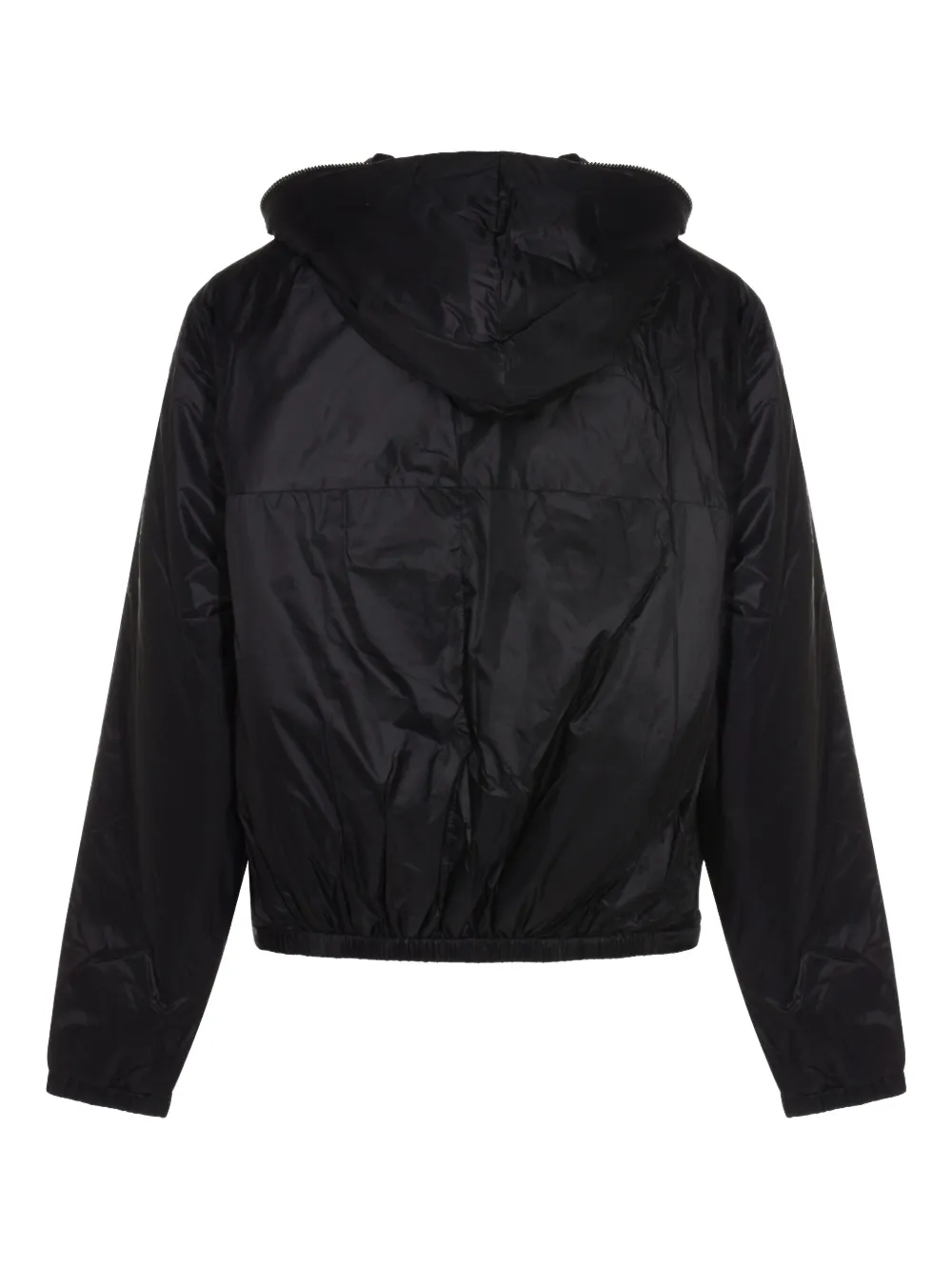 Black hooded jacket,back view