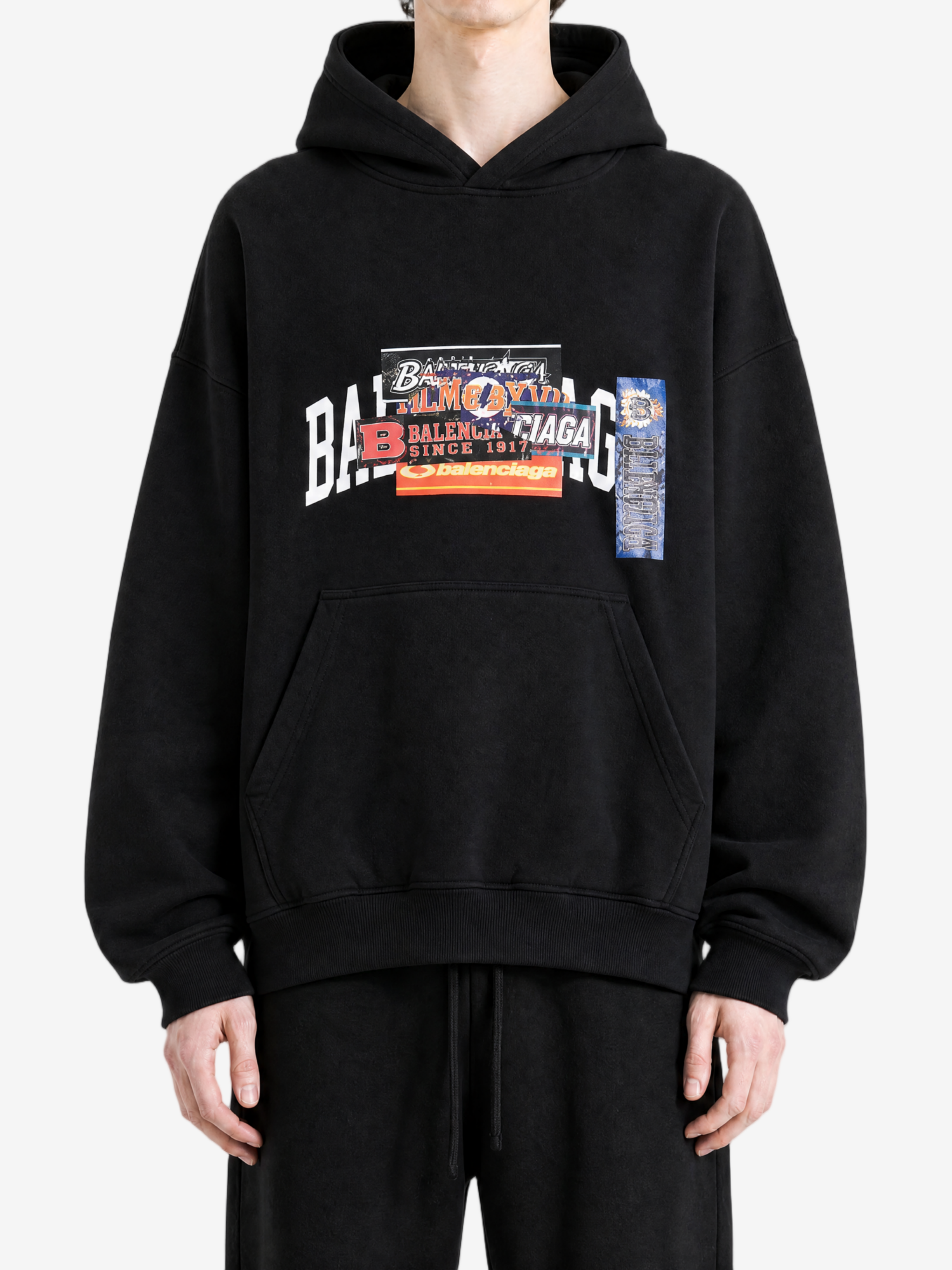 Black hoodie, full body view