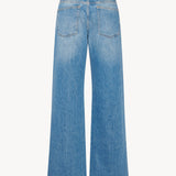 Blue pants, back view