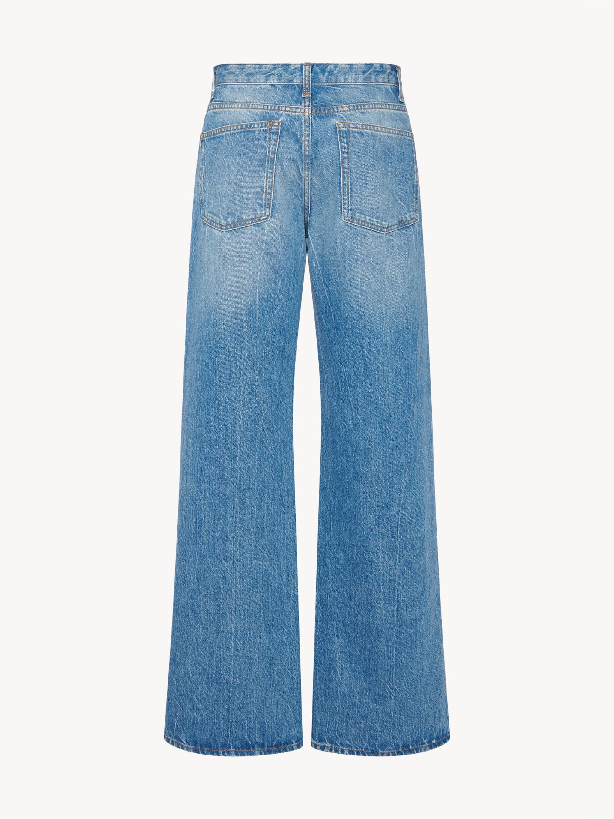 Blue pants, back view