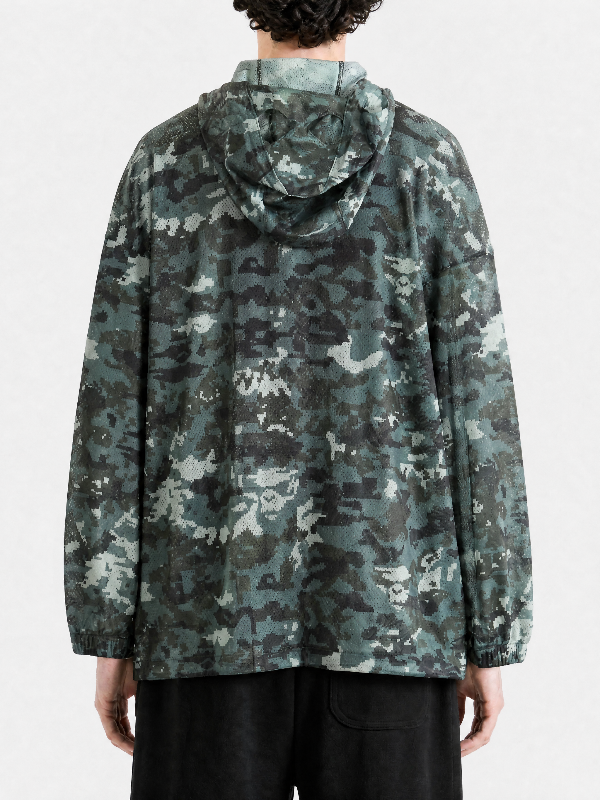 Green jacket, full body view