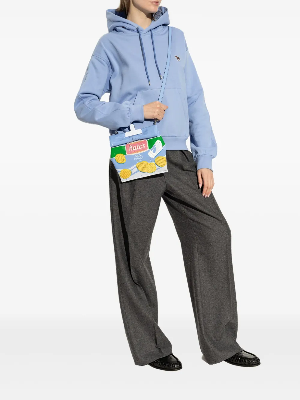 Black loafer, full body view