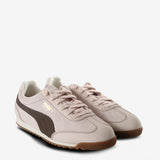 Pink sneakers, side view