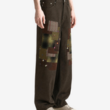 Brown jeans, full body view