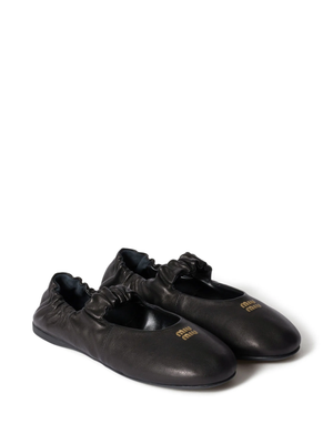 MIU MIU - Women Ruches Nappa Leather Ballerinas