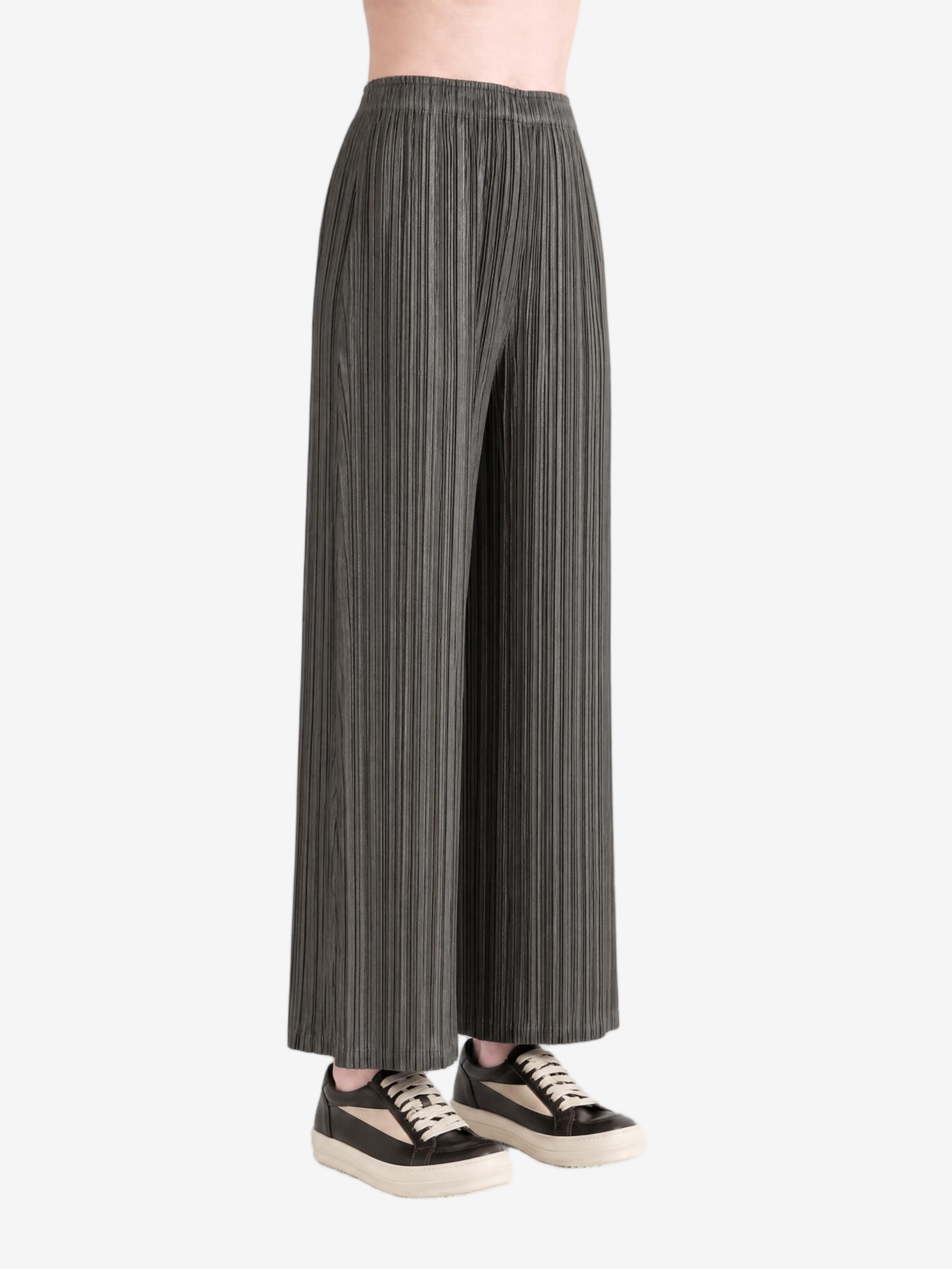 Grey pants, full body view