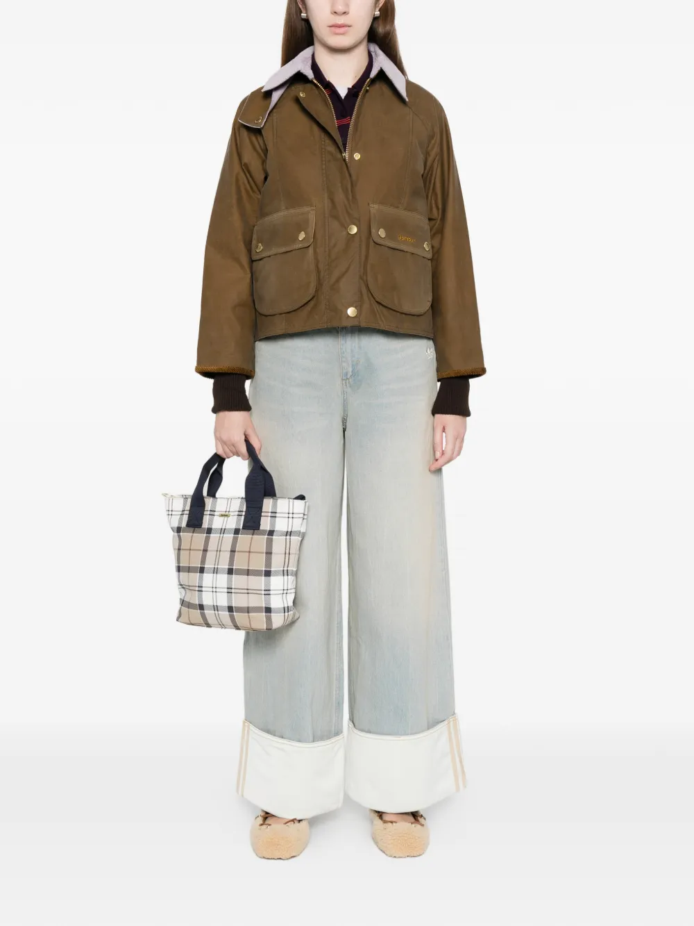 Brown jackets-coats, full body view