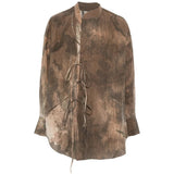 Brown shirt, front view