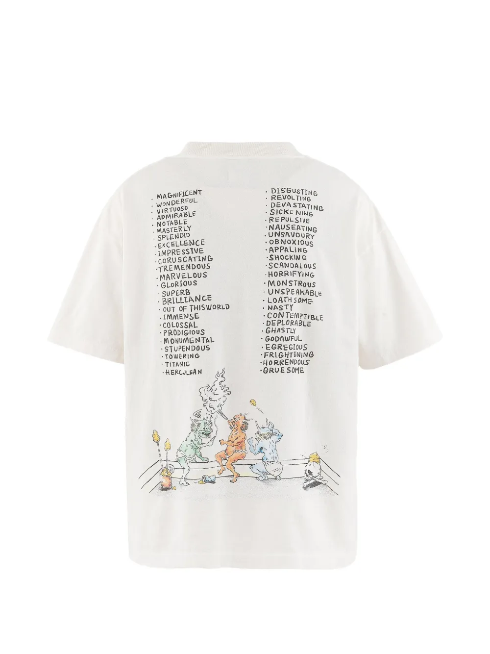 White t-shirts, back view