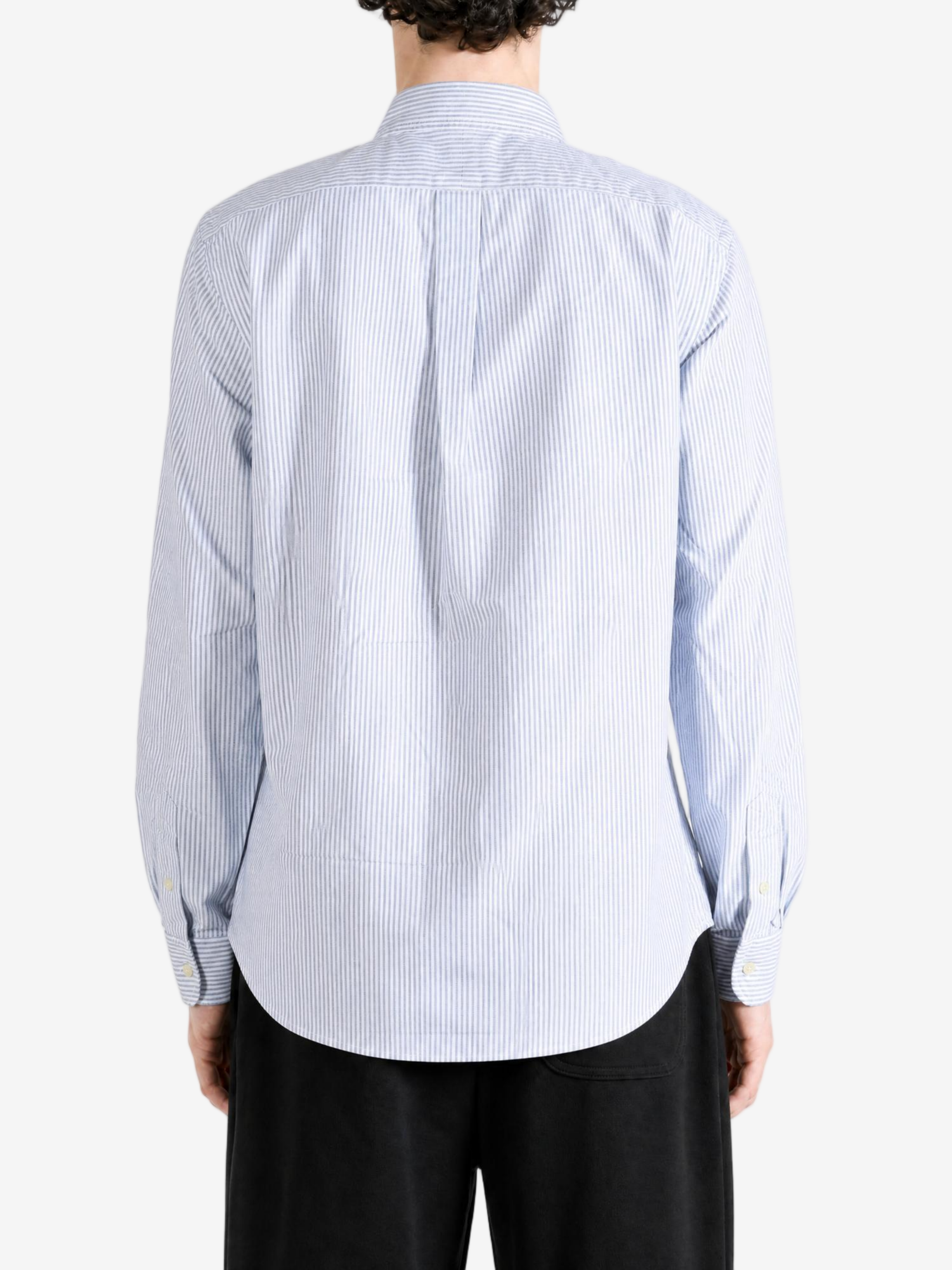 Blue shirt, full body view