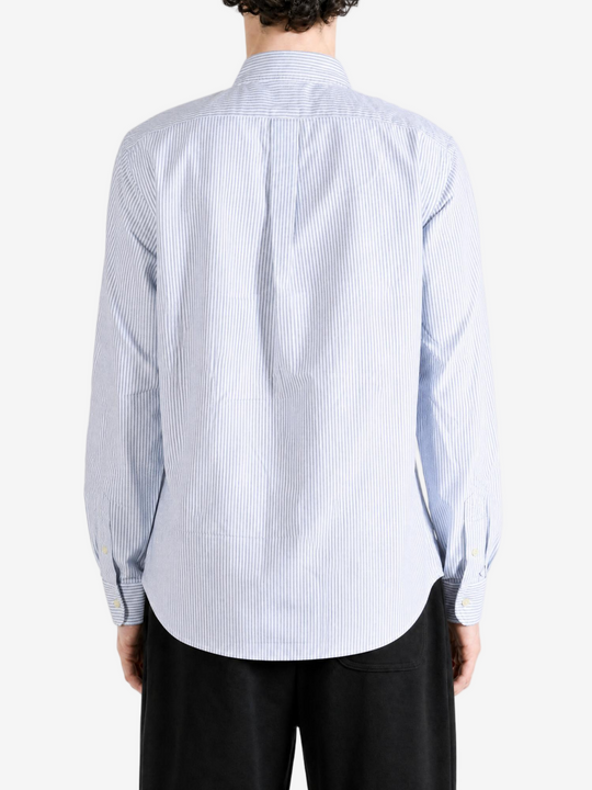 Blue shirt, full body view