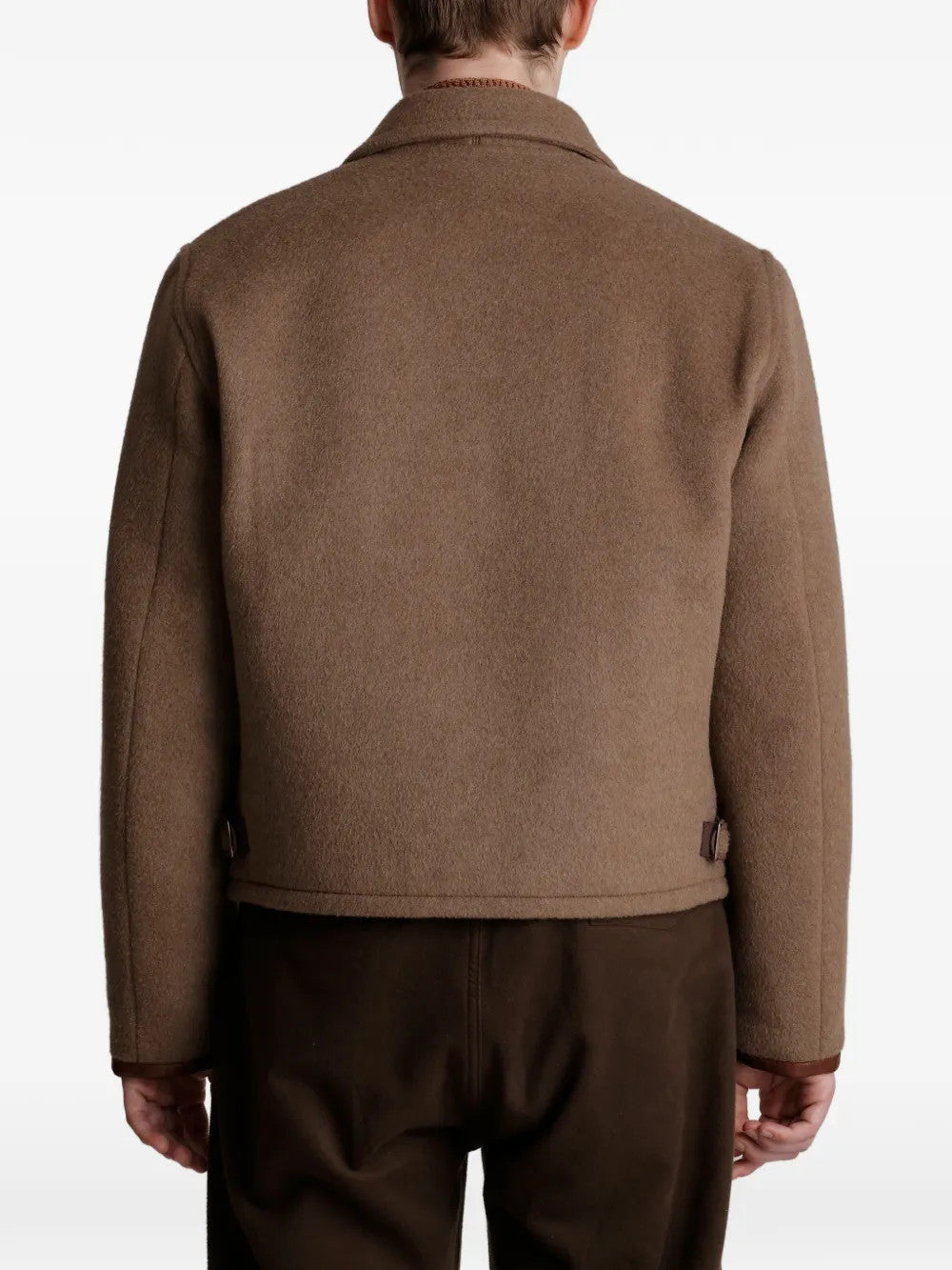 Tan jacket, front view