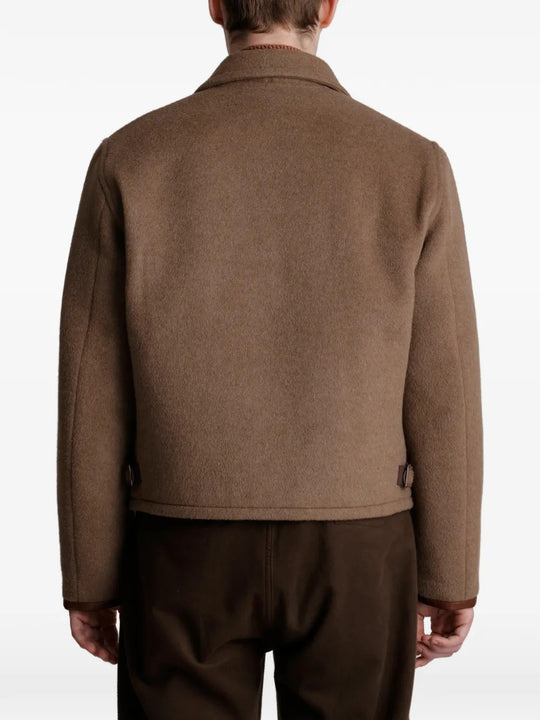Tan jacket, front view