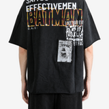 Black t-shirt, full body view