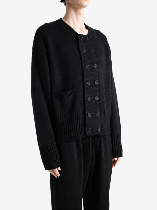 Black knitwear, full body view