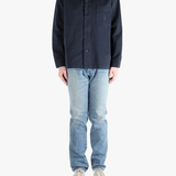 Navy shirts, full body view