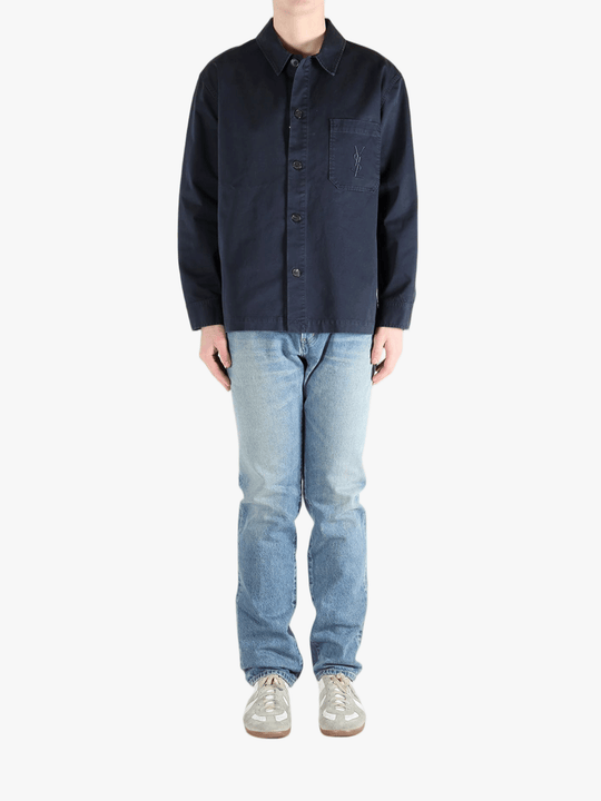 Navy shirts, full body view