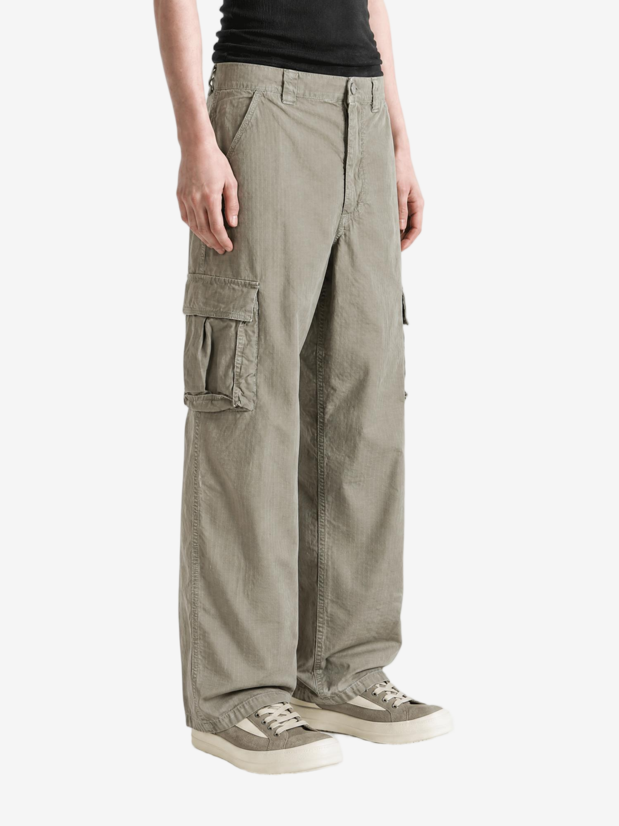 Tan pants, full body view
