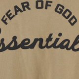 Close up of tan t-shirt, showing texture of the cotton fabric