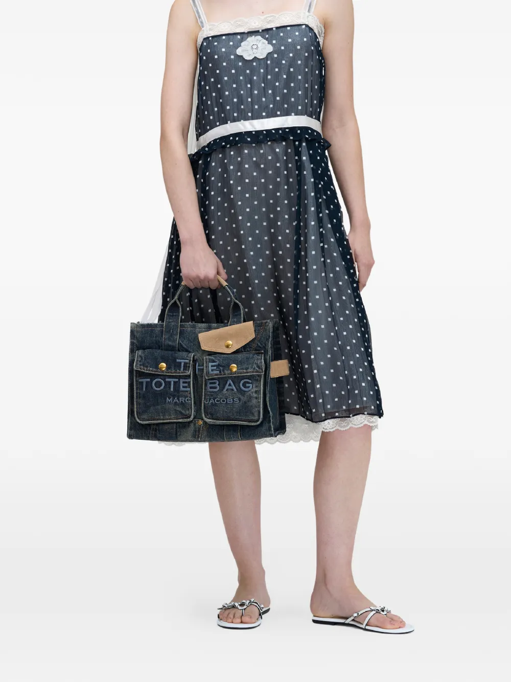 blue bags ,full body view