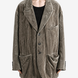 Grey blazer, full body view