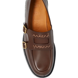 Brown shoes, top view