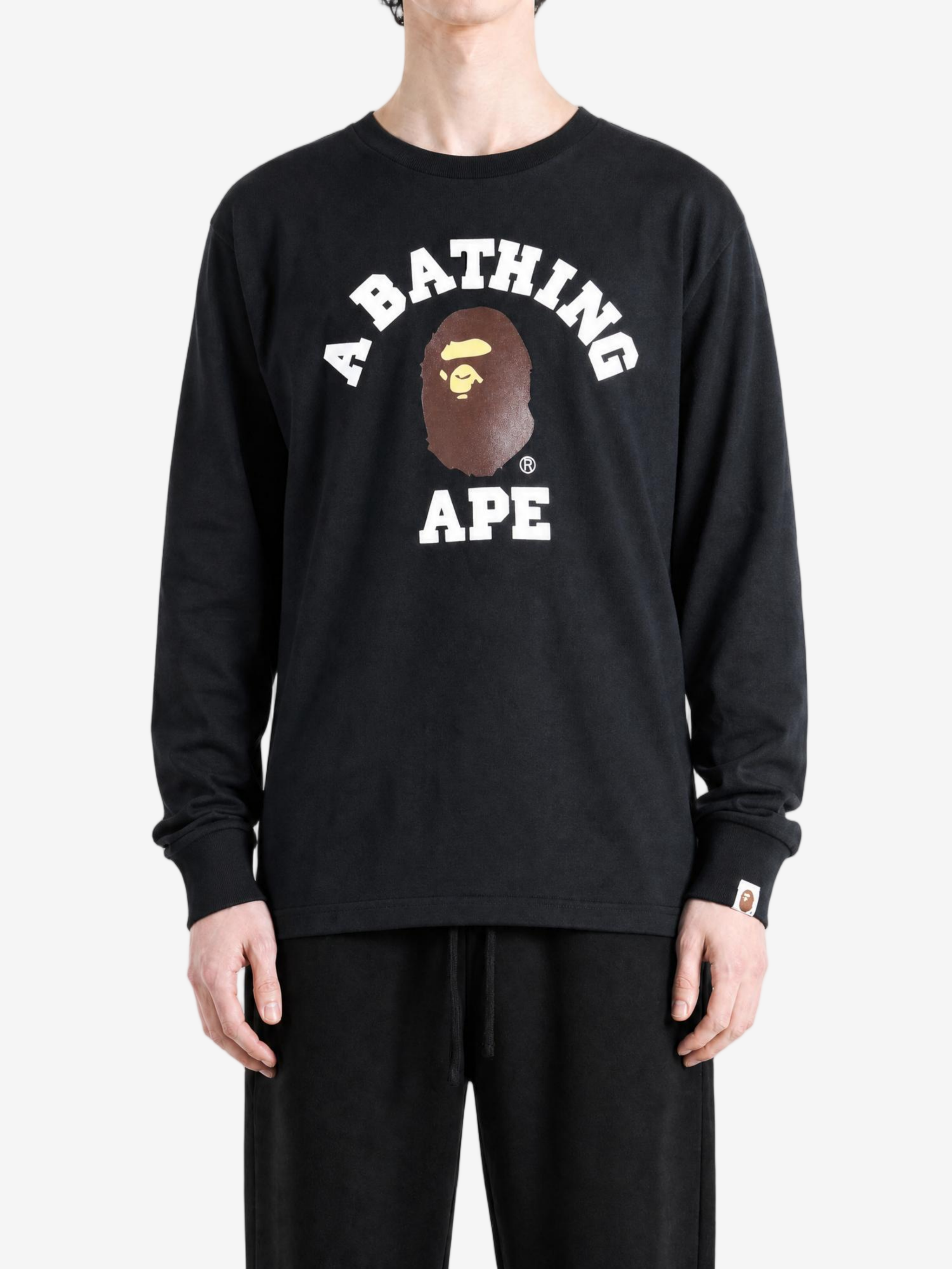 Black t-shirt, full body view
