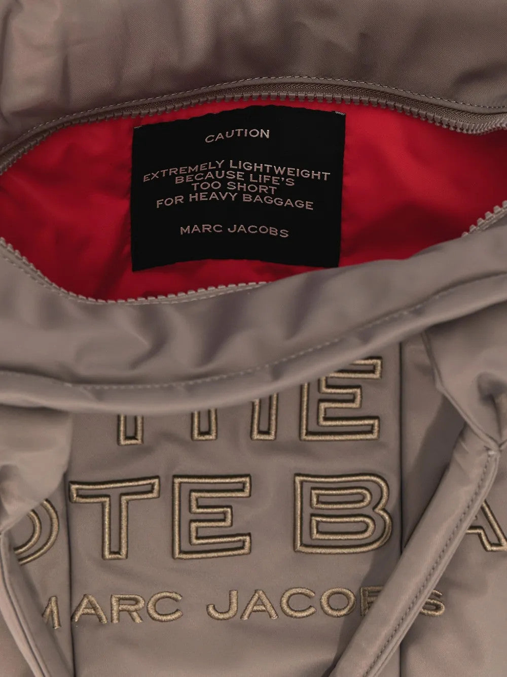 Close up of Grey bag, showing detail