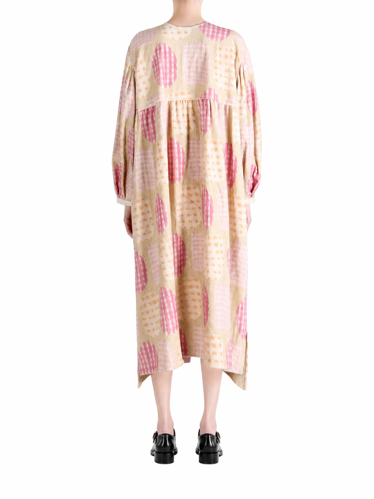 Tan dress, full body view