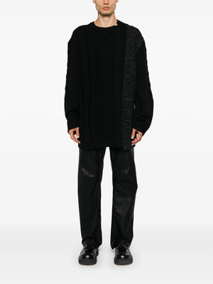 YOHJI YAMAMOTO POUR HOMME - Men Wool Round Neck Sweater