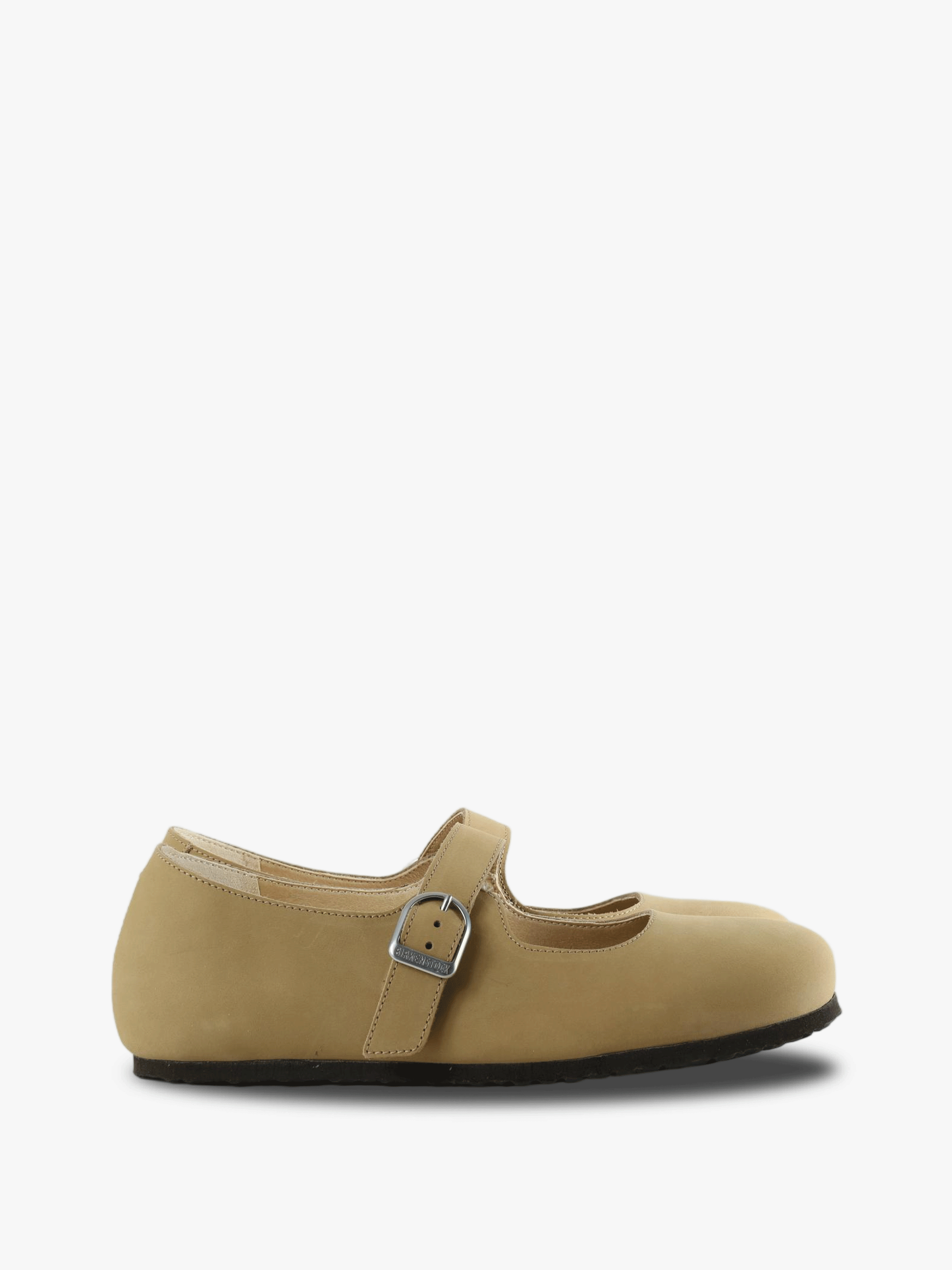 Tan shoes, side view