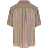Beige striped shirt,back view